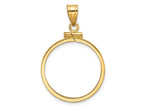 FJC Finejewelers 14 kt Yellow Gold Polished 21.6mm x 1.7mm Screw Top Coin Bezel Pendant