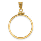 FJC Finejewelers 14 kt Yellow Gold Polished 22.6mm x 1.9mm Screw Top Coin Bezel Pendant