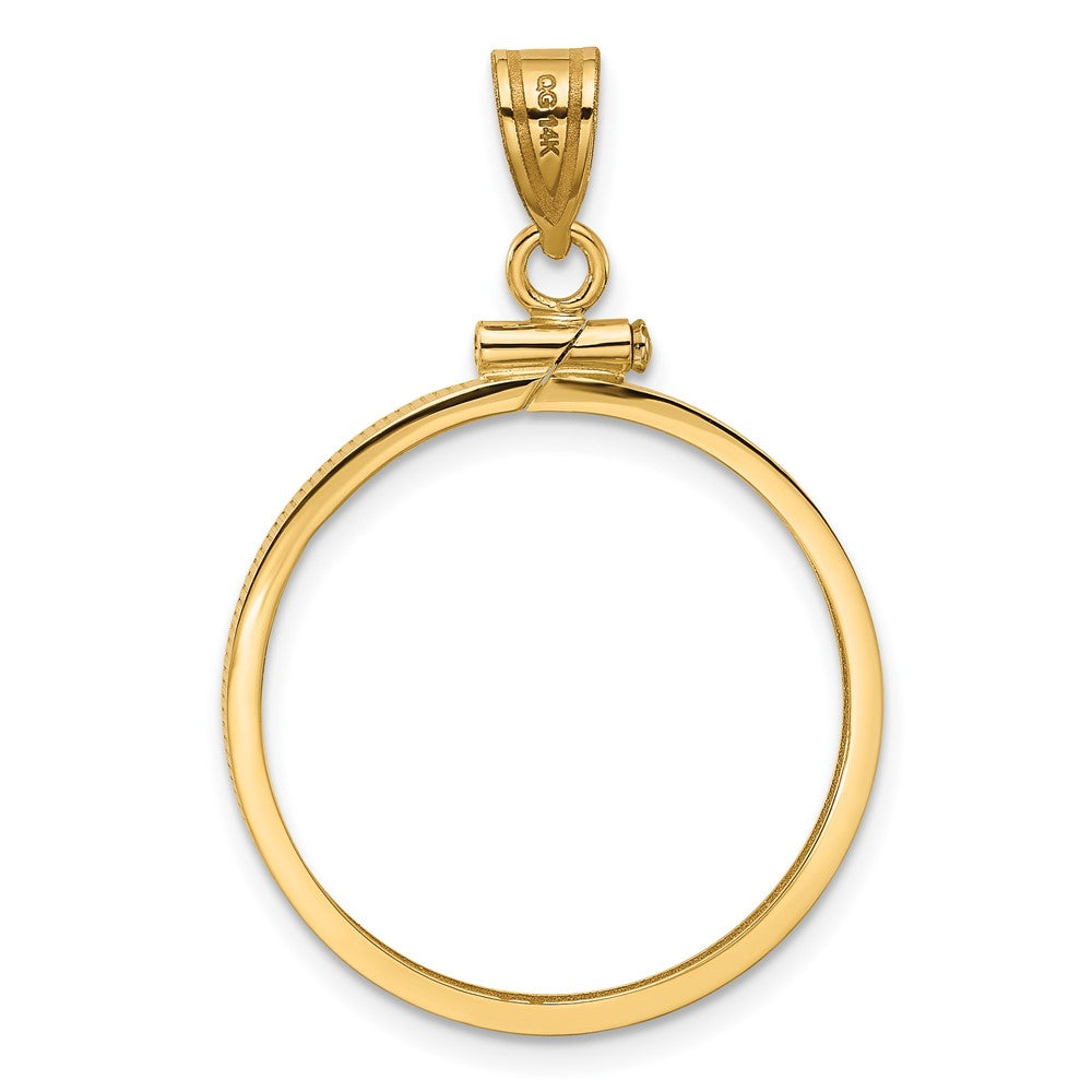 FJC Finejewelers 14 kt Yellow Gold Polished 22.6mm x 1.9mm Screw Top Coin Bezel Pendant
