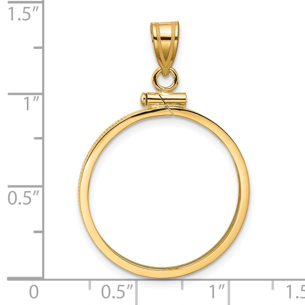FJC Finejewelers 14 kt Yellow Gold Polished 22.6mm x 1.9mm Screw Top Coin Bezel Pendant
