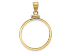 FJC Finejewelers 14 kt Yellow Gold Polished 22.6mm x 1.9mm Screw Top Coin Bezel Pendant