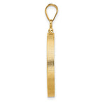 FJC Finejewelers 14 kt Yellow Gold Polished 25.0mm x 2.35mm Screw Top Coin Bezel Pendant