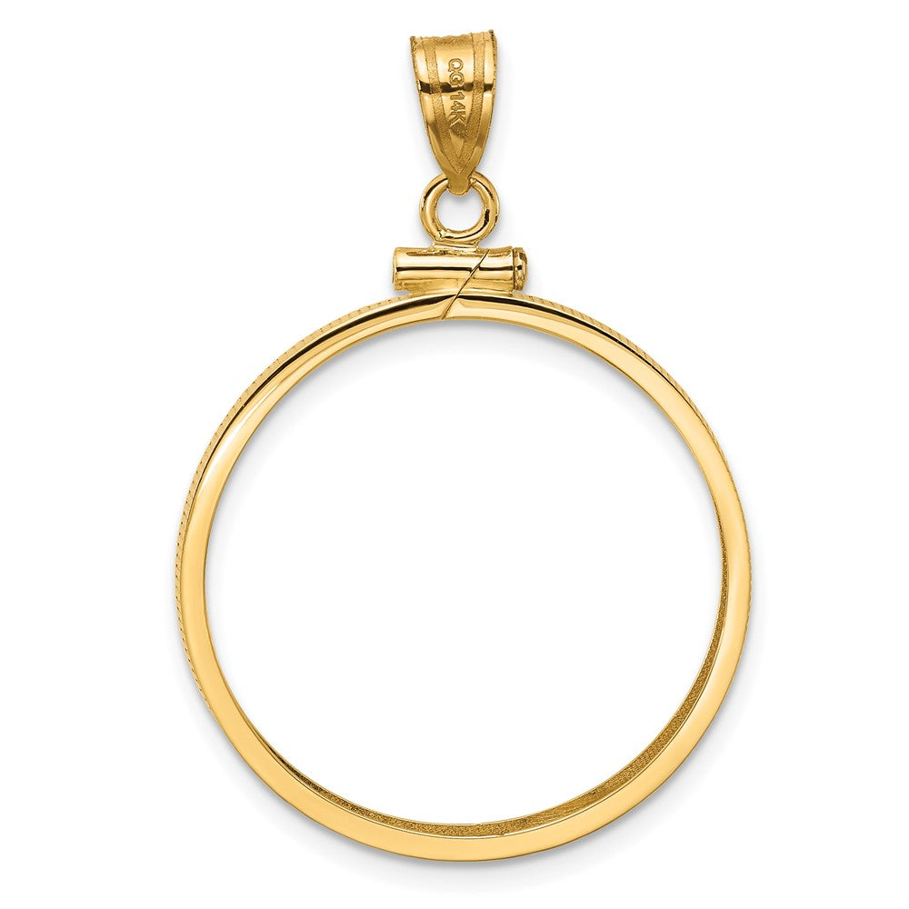 FJC Finejewelers 14 kt Yellow Gold Polished 25.0mm x 2.35mm Screw Top Coin Bezel Pendant