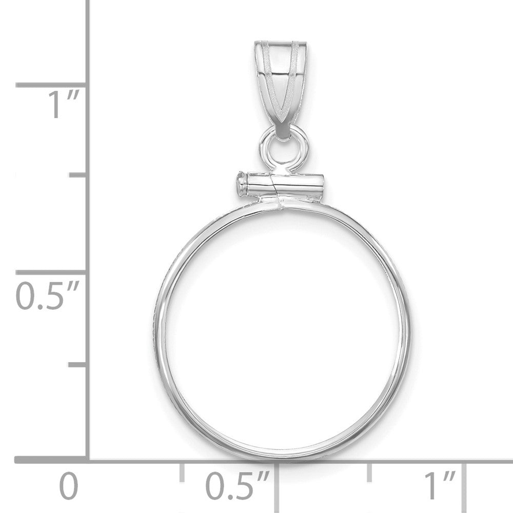 FJC Finejewelers 14 kt White Gold Polished 17.8mm x 1.35mm Screw Top Coin Bezel Pendant