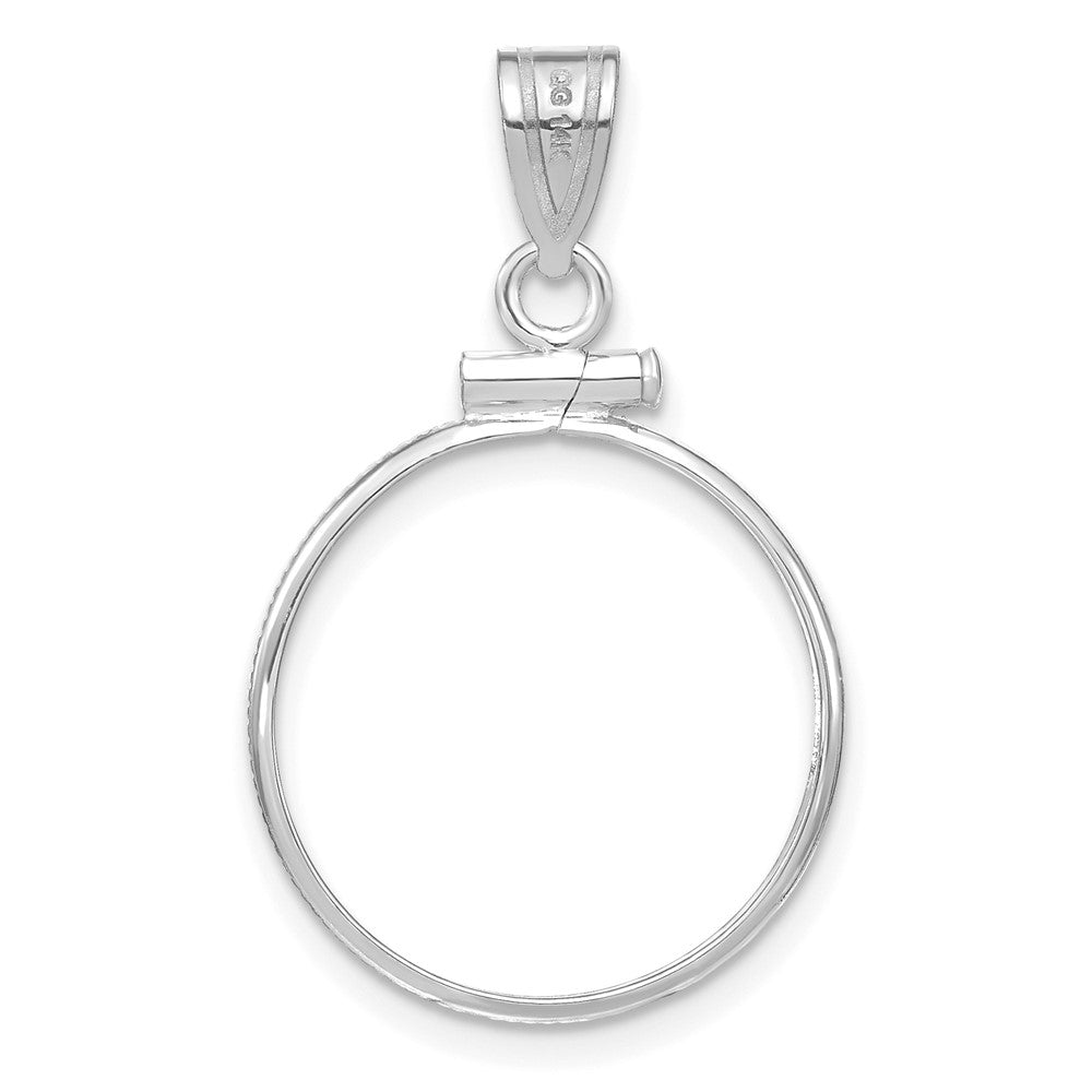 FJC Finejewelers 14 kt White Gold Polished 17.8mm x 1.35mm Screw Top Coin Bezel Pendant