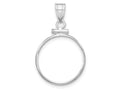 FJC Finejewelers 14 kt White Gold Polished 17.8mm x 1.35mm Screw Top Coin Bezel Pendant