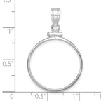 FJC Finejewelers 14 kt White Gold Polished 21.6mm x 1.7mm Screw Top Coin Bezel Pendant