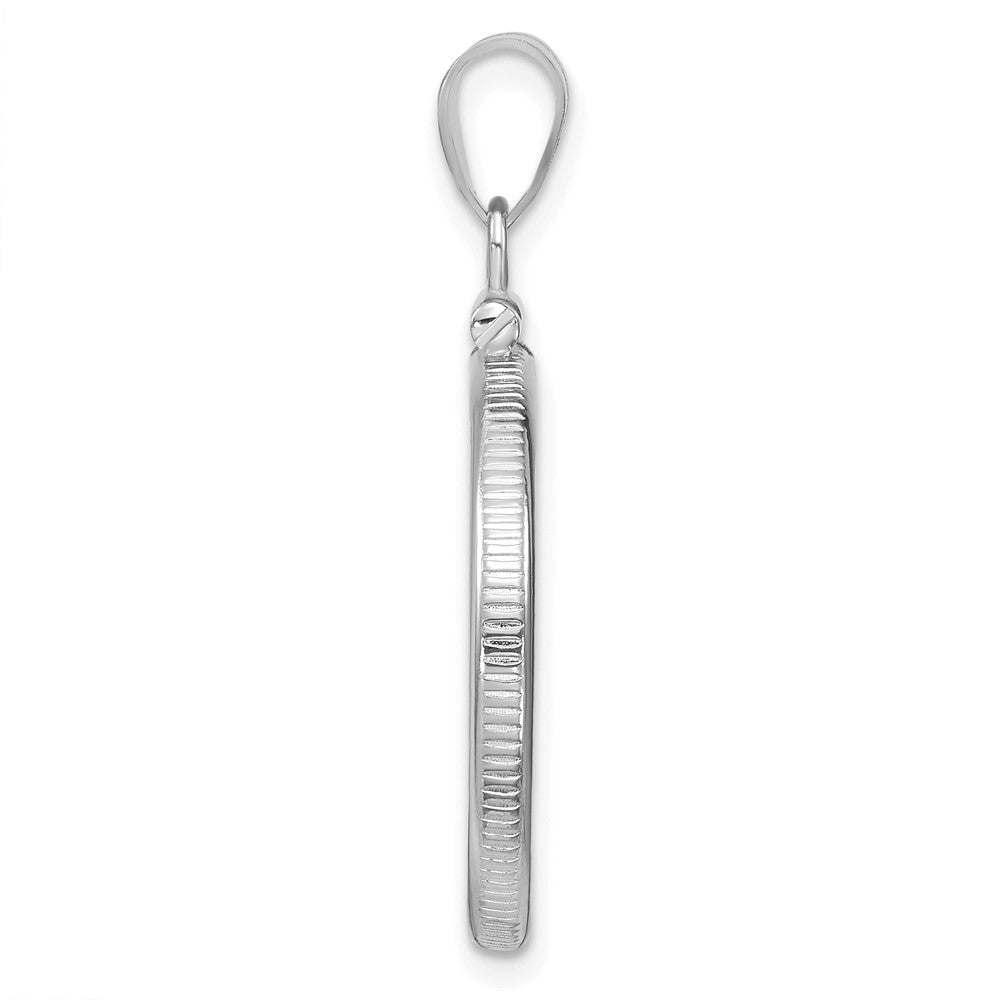 FJC Finejewelers 14 kt White Gold Polished 21.6mm x 1.7mm Screw Top Coin Bezel Pendant