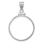 FJC Finejewelers 14 kt White Gold Polished 21.6mm x 1.7mm Screw Top Coin Bezel Pendant