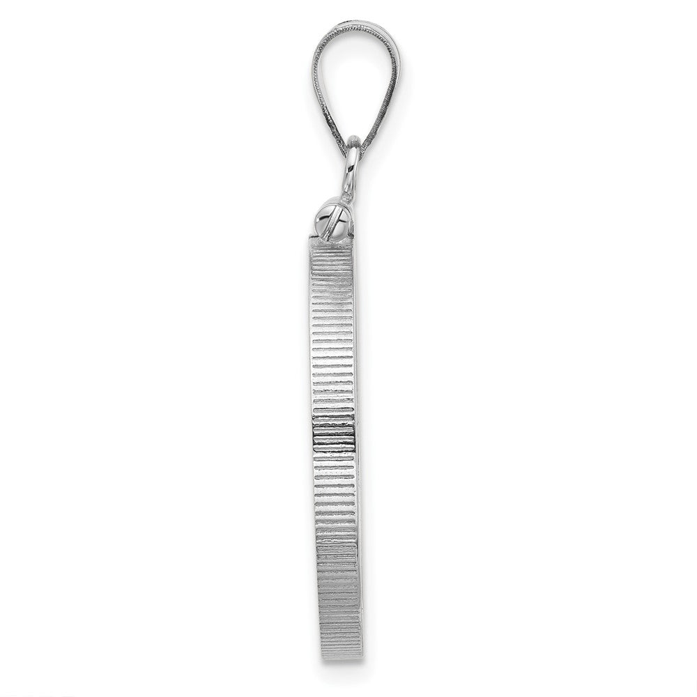 FJC Finejewelers 14 kt White Gold Polished 22.0mm x 1.9mm Screw Top Coin Bezel Pendant