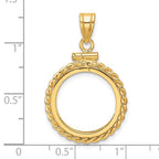 FJC Finejewelers 14 kt Yellow Gold Twisted Wire 16.5mm x 1.35mm Screw Top Coin Bezel Pendant