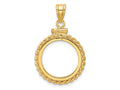 FJC Finejewelers 14 kt Yellow Gold Twisted Wire 16.5mm x 1.35mm Screw Top Coin Bezel Pendant