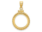 FJC Finejewelers 14 kt Yellow Gold Twisted Wire 16.5mm x 1.35mm Screw Top Coin Bezel Pendant