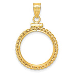 FJC Finejewelers 14 kt Yellow Gold Twisted Wire 18.0mm x 1.35mm Screw Top Coin Bezel Pendant