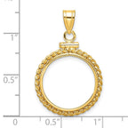 FJC Finejewelers 14 kt Yellow Gold Twisted Wire 18.0mm x 1.35mm Screw Top Coin Bezel Pendant