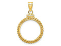 FJC Finejewelers 14 kt Yellow Gold Twisted Wire 18.0mm x 1.35mm Screw Top Coin Bezel Pendant