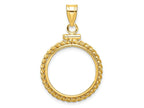 FJC Finejewelers 14 kt Yellow Gold Twisted Wire 18.0mm x 1.35mm Screw Top Coin Bezel Pendant