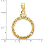 FJC Finejewelers 14 kt Yellow Gold Twisted Wire 19.0mm x 1.1mm Screw Top Coin Bezel Pendant