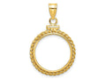 FJC Finejewelers 14 kt Yellow Gold Twisted Wire 19.0mm x 1.1mm Screw Top Coin Bezel Pendant