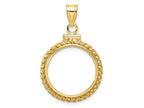 FJC Finejewelers 14 kt Yellow Gold Twisted Wire 19.0mm x 1.1mm Screw Top Coin Bezel Pendant