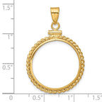 FJC Finejewelers 14 kt Yellow Gold Twisted Wire 21.6mm x 1.7mm Screw Top Coin Bezel Pendant
