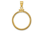 FJC Finejewelers 14 kt Yellow Gold Twisted Wire 22.0mm x 1.9mm Screw Top Coin Bezel Pendant