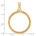 FJC Finejewelers 14 kt Yellow Gold Twisted Wire 27.0mm x 2.35mm Screw Top Coin Bezel Pendant
