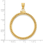 FJC Finejewelers 14 kt Yellow Gold Twisted Wire 30.0mm x 3.00mm Screw Top Coin Bezel Pendant