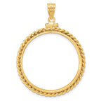 FJC Finejewelers 14 kt Yellow Gold Twisted Wire 30.0mm x 3.00mm Screw Top Coin Bezel Pendant