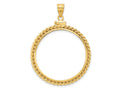 FJC Finejewelers 14 kt Yellow Gold Twisted Wire 30.0mm x 3.00mm Screw Top Coin Bezel Pendant