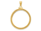 FJC Finejewelers 14 kt Yellow Gold Twisted Wire 30.0mm x 3.00mm Screw Top Coin Bezel Pendant