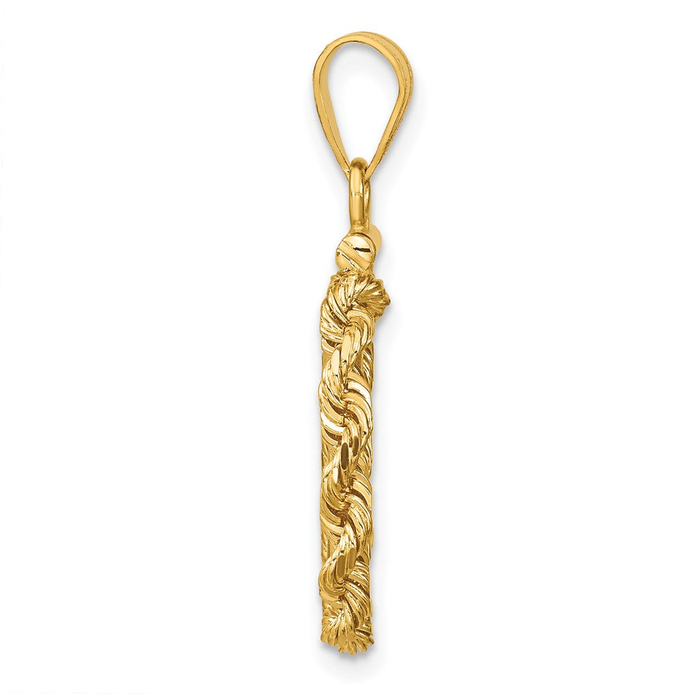 FJC Finejewelers 14 kt Yellow Gold Rope 13.0mm x 1.1mm Screw Top Coin Bezel Pendant