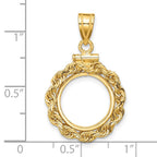 FJC Finejewelers 14 kt Yellow Gold Rope 13.0mm x 1.1mm Screw Top Coin Bezel Pendant