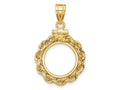 FJC Finejewelers 14 kt Yellow Gold Rope 13.0mm x 1.1mm Screw Top Coin Bezel Pendant