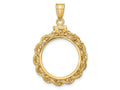 FJC Finejewelers 14 kt Yellow Gold Rope 17.8mm x 1.35mm Screw Top Coin Bezel Pendant