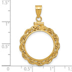 FJC Finejewelers 14 kt Yellow Gold Rope 18.0mm x 1.35mm Screw Top Coin Bezel Pendant