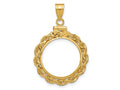 FJC Finejewelers 14 kt Yellow Gold Rope 18.0mm x 1.35mm Screw Top Coin Bezel Pendant
