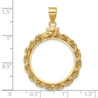FJC Finejewelers 14 kt Yellow Gold Rope 22.0mm x 1.9mm Screw Top Coin Bezel Pendant