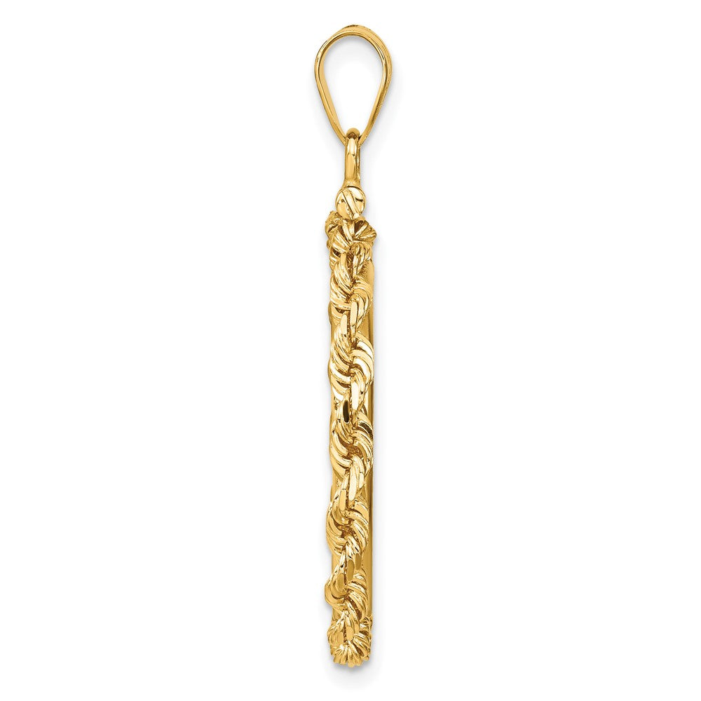 FJC Finejewelers 14 kt Yellow Gold Rope 22.0mm x 1.9mm Screw Top Coin Bezel Pendant