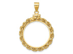 FJC Finejewelers 14 kt Yellow Gold Rope 22.0mm x 1.9mm Screw Top Coin Bezel Pendant