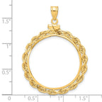 FJC Finejewelers 14 kt Yellow Gold Rope 27.0mm x 2.35mm Screw Top Coin Bezel Pendant