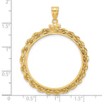 FJC Finejewelers 14 kt Yellow Gold Rope 30.0mm x 3.00mm Screw Top Coin Bezel Pendant