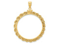 FJC Finejewelers 14 kt Yellow Gold Rope 30.0mm x 3.00mm Screw Top Coin Bezel Pendant