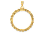 FJC Finejewelers 14 kt Yellow Gold Rope 30.0mm x 3.00mm Screw Top Coin Bezel Pendant