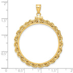 FJC Finejewelers 14 kt Yellow Gold Rope 32.0mm x 2.85mm Screw Top Coin Bezel Pendant