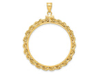 FJC Finejewelers 14 kt Yellow Gold Rope 32.0mm x 2.85mm Screw Top Coin Bezel Pendant