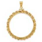 FJC Finejewelers 14 kt Yellow Gold Rope 32.7mm x 3.00mm Screw Top Coin Bezel Pendant