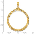 FJC Finejewelers 14 kt Yellow Gold Rope 32.7mm x 3.00mm Screw Top Coin Bezel Pendant