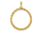 FJC Finejewelers 14 kt Yellow Gold Rope 32.7mm x 3.00mm Screw Top Coin Bezel Pendant