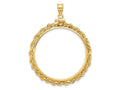 FJC Finejewelers 14 kt Yellow Gold Rope 32.7mm x 3.00mm Screw Top Coin Bezel Pendant